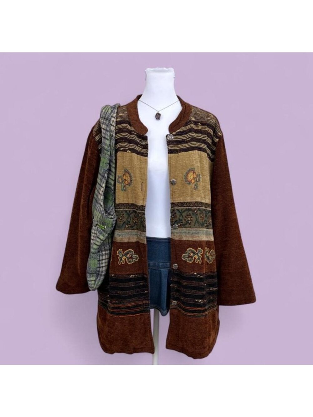 90s patchwork boho jacket